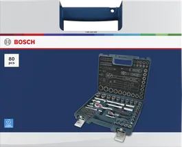 Bosch 1/4" + 1/2" ratchet set 80 pcs in case.