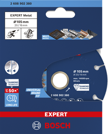 Bosch EXPERT Metal Diamond Cutting Disc 105 mm for metal.