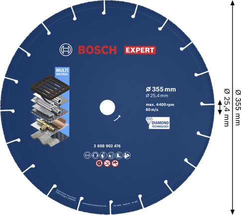 Bosch EXPERT Metal Diamond Cutting Disc 355mm.