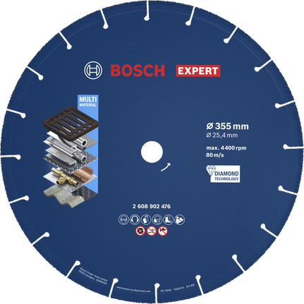Bosch EXPERT Metal Diamond Cutting Disc 355 mm for multi-material.