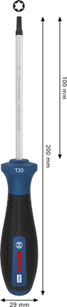 Bosch PRO Screwdriver TX20 x 100 mm with ergonomic handle.