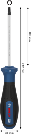 Bosch PRO Screwdriver TX25 x 100 mm with ergonomic handle.