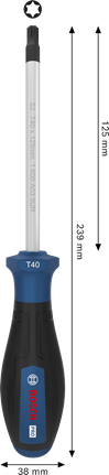 Bosch PRO Screwdriver TX40 x 125 mm with ergonomic handle.
