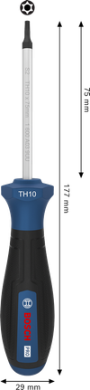 Bosch PRO Screwdriver TH10 x 75 mm with ergonomic handle.