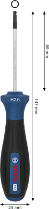 Bosch PRO Screwdriver H2.5 x 60 mm with ergonomic handle.