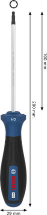Bosch PRO Screwdriver H3 x 100 mm with ergonomic handle.