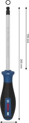 Bosch PRO Screwdriver H8 x 150 mm with ergonomic handle.