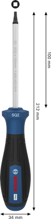 Bosch PRO Screwdriver SQ2 x 100 mm with ergonomic handle.