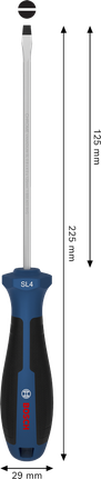 Bosch SL 0.8 x 4.0 x 125 mm screwdriver with ergonomic handle.