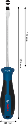 Bosch SL 1.2 x 6.5 x 125 mm screwdriver with ergonomic handle.