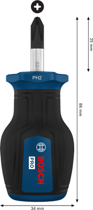 Bosch PRO Stubby PH2 x 25 mm screwdriver.