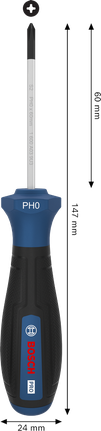 Bosch PRO Screwdriver PH0 x 60 mm with ergonomic handle.