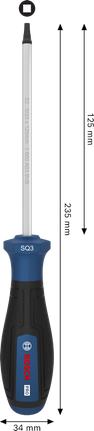 Bosch PRO Screwdriver SQ3 x 125 mm with ergonomic handle.