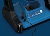 Bosch GVF18V-1300 cordless fan with battery slot.