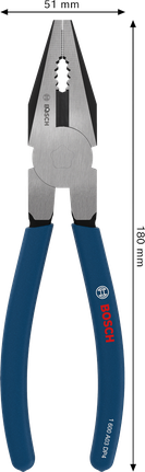 Bosch combination pliers with dipped non-slip handle, 180 mm.
