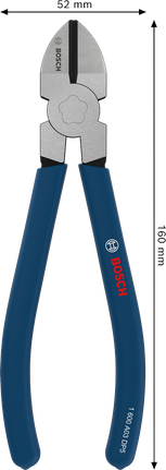Bosch Diagonal Side Cutters 160 mm with non-slip handles.