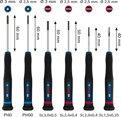 PRO PH/SL Precision Screwdriver Set, 6 pcs