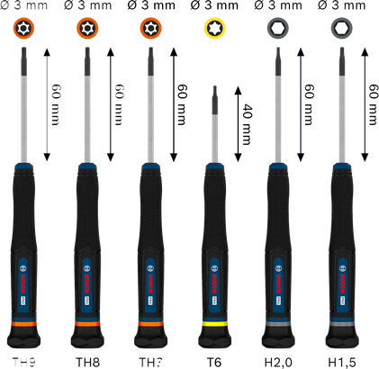 PRO TX/TH/H Precision Screwdriver Set, 6 pcs