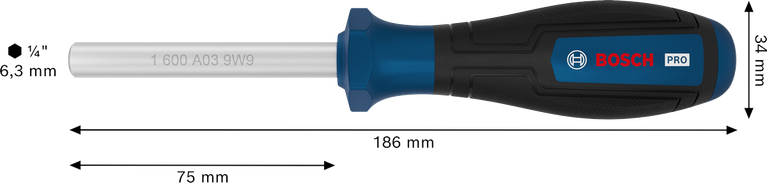 Bosch PRO Bit Screwdriver with 1/4 inch hex shaft.