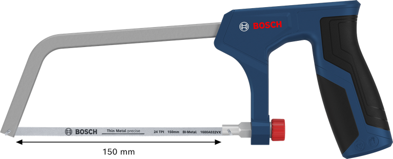 Bosch 150 mm bi-metal hacksaw for precise metal cutting.