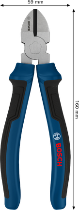 Bosch diagonal side cutters 160 mm with multi-component handles.