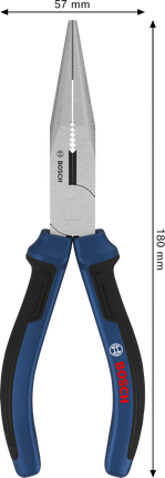 Bosch long-nose pliers 180 mm with multi-component handles.