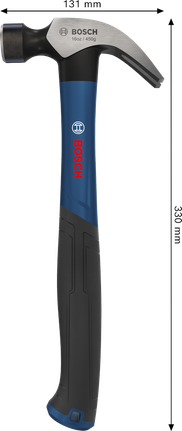 Bosch claw hammer 16oz carbon steel curved head.