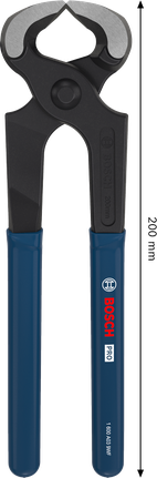 Bosch PRO Carpenters Pincers 200 mm with dipped handles.