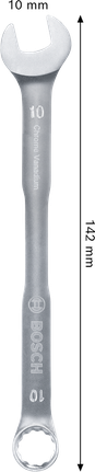 Bosch 10 mm combination wrench chrome vanadium.