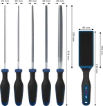 Bosch file set 5 pcs with PRO file brush and multi-component handles.
