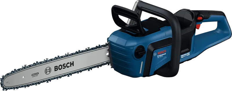 Bosch GKE 18V-40 cordless chainsaw with brushless motor.