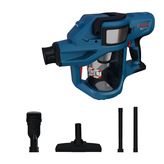 Bosch GAS18V-2LS cordless vacuum with attachments.