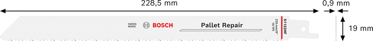 Bosch Pallet Repair S1122HF bi-metal saw blade, 225 mm.