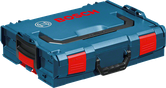 Bosch L-BOXX S, blue tool storage case with handle.
