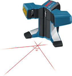 Tile laser projecting red lines.