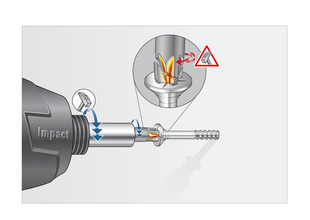 Impact driver with a highlighted bit being removed from a magnetic tip.